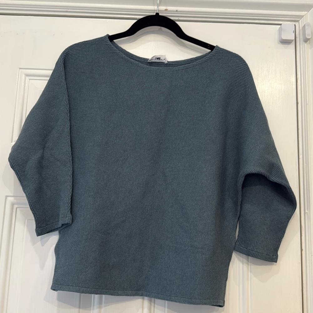 R Label The Reset Ribbed 3/4 Sleeve Pullover
